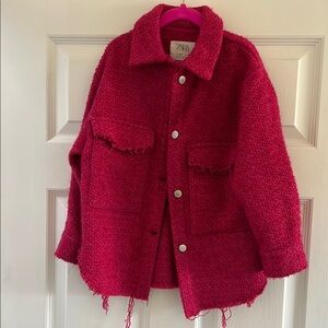 Zara Red Textured Jacket